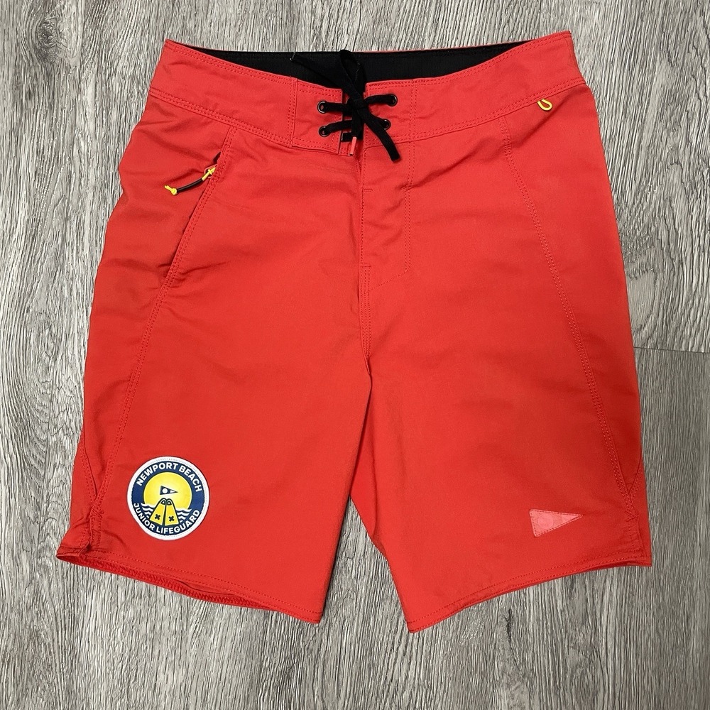 Florence Marine X Shorts Men's 24 Red Junior Lifeguard Boardshort Cordura Tech